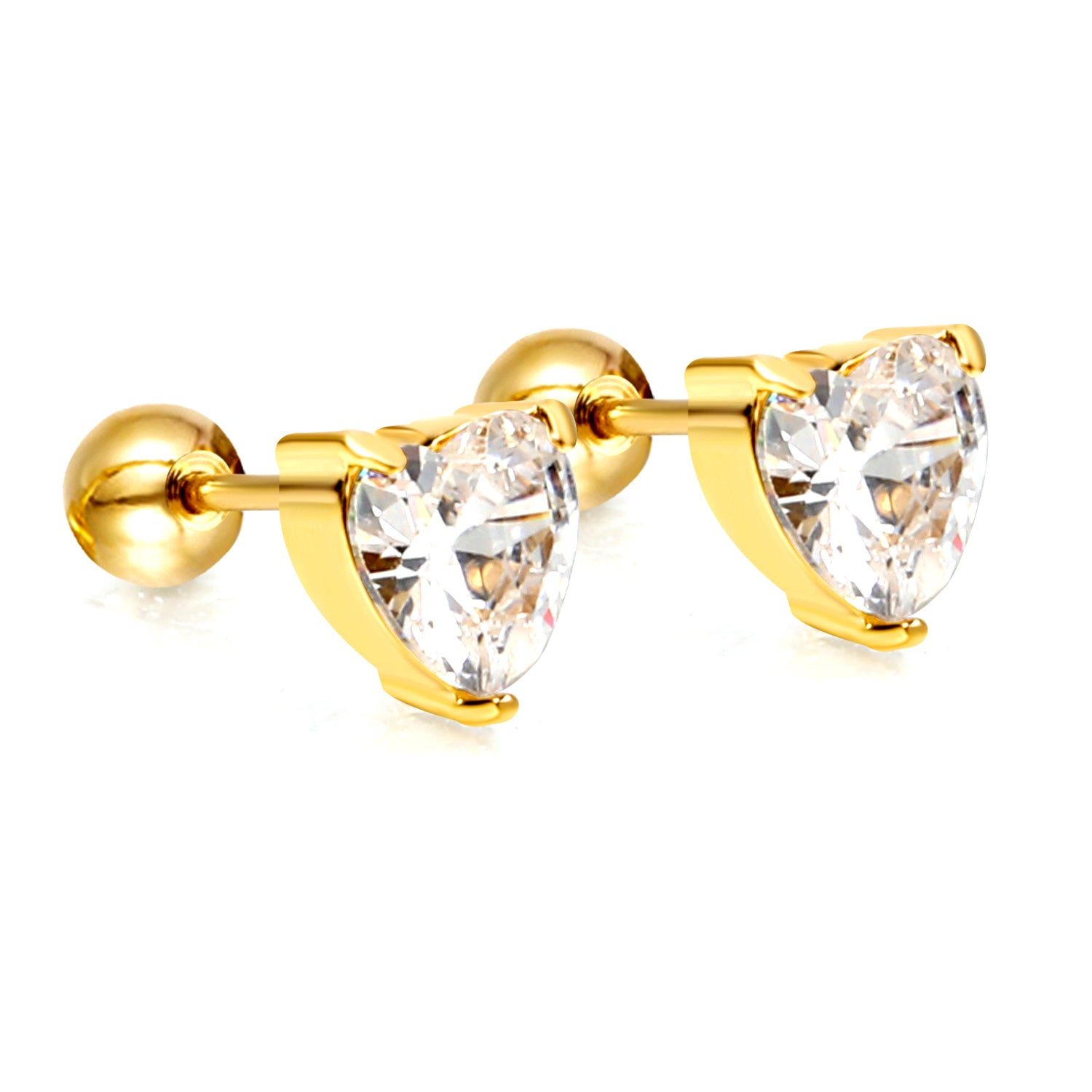 Piercing - Herzform Kugelverschluss,  2pc.