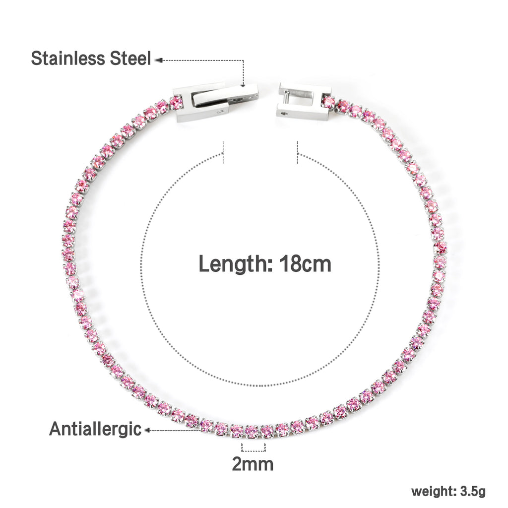 Diamond-Buckle Tennisarmband