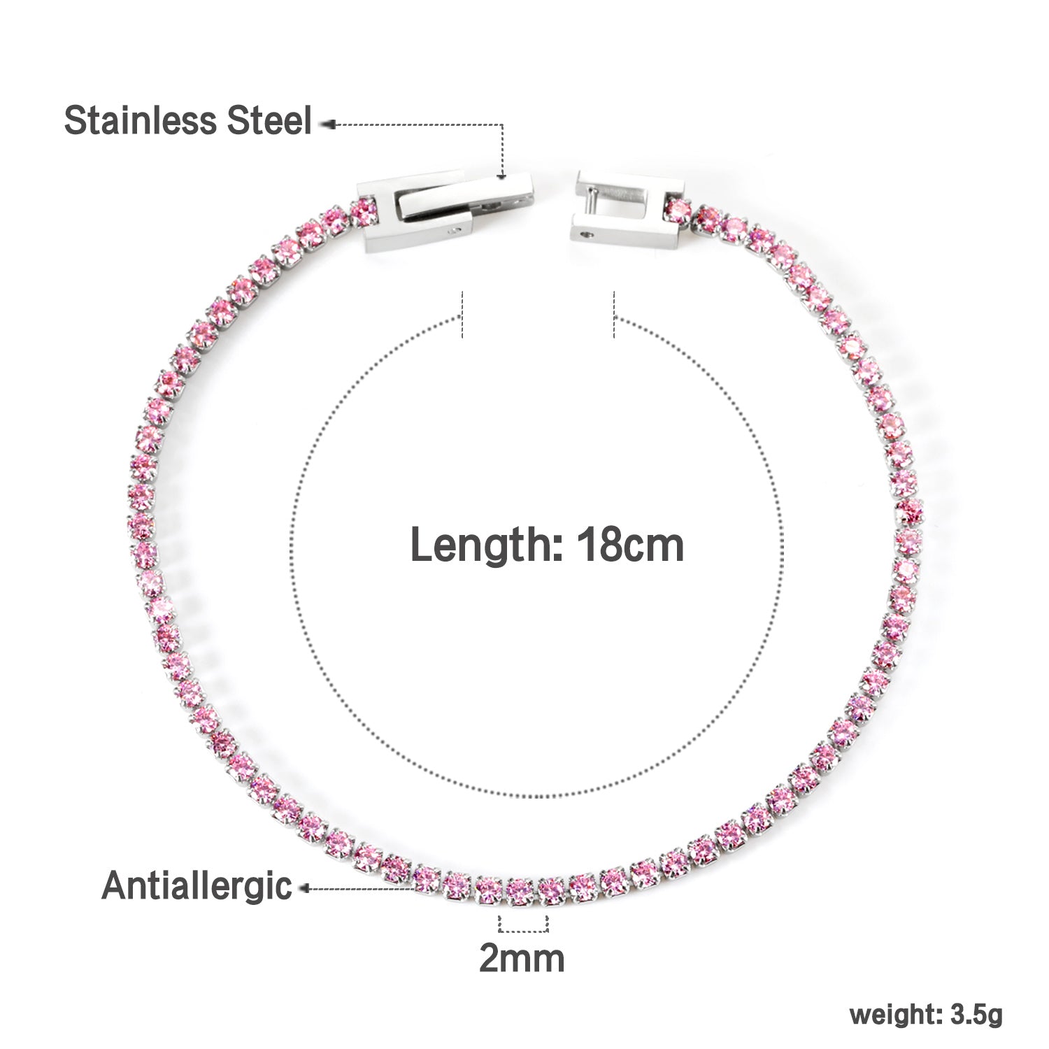 Diamond-Buckle Tennisarmband
