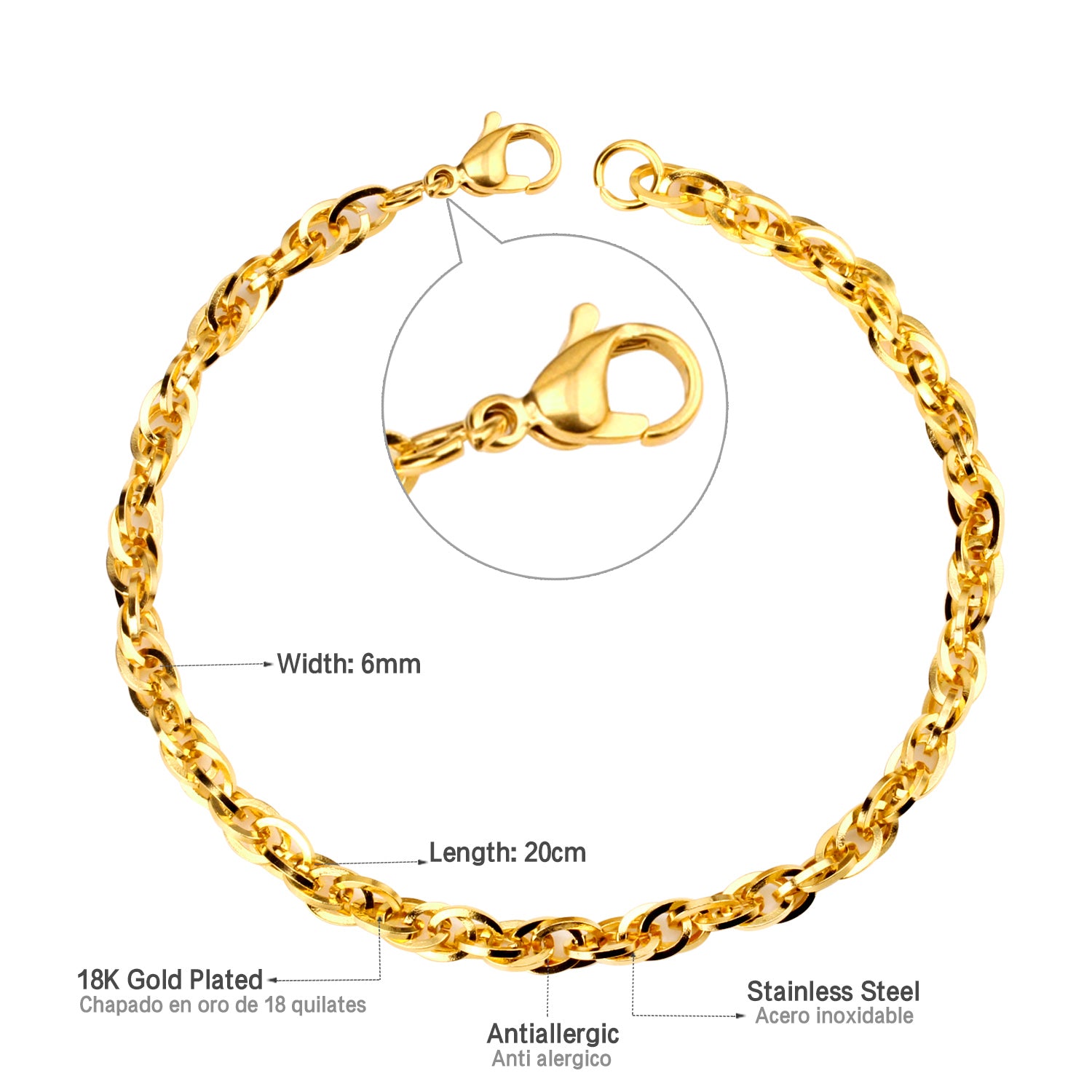Soft- Männer Armband in Gold und Silber